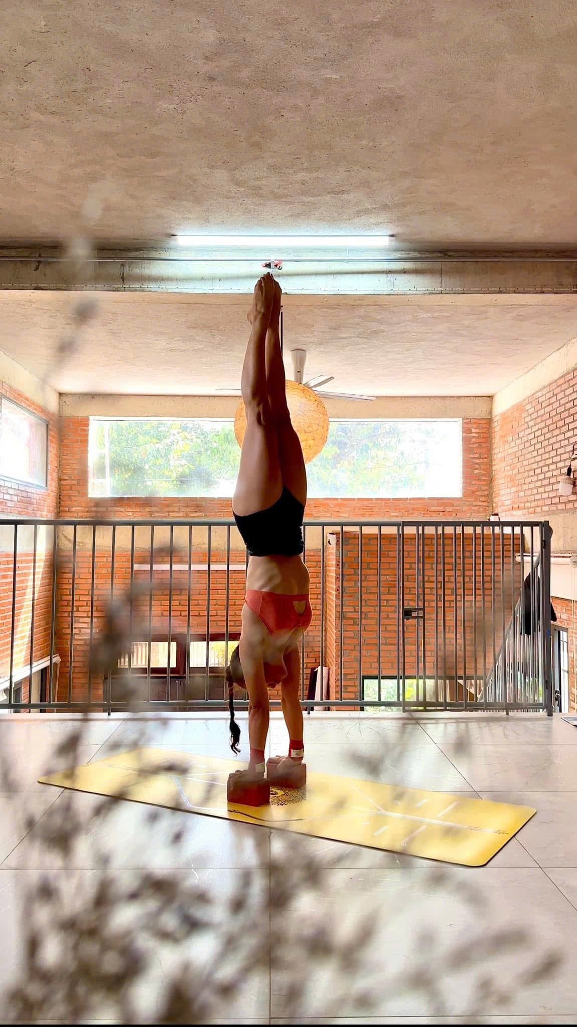 Yoga practice in studio