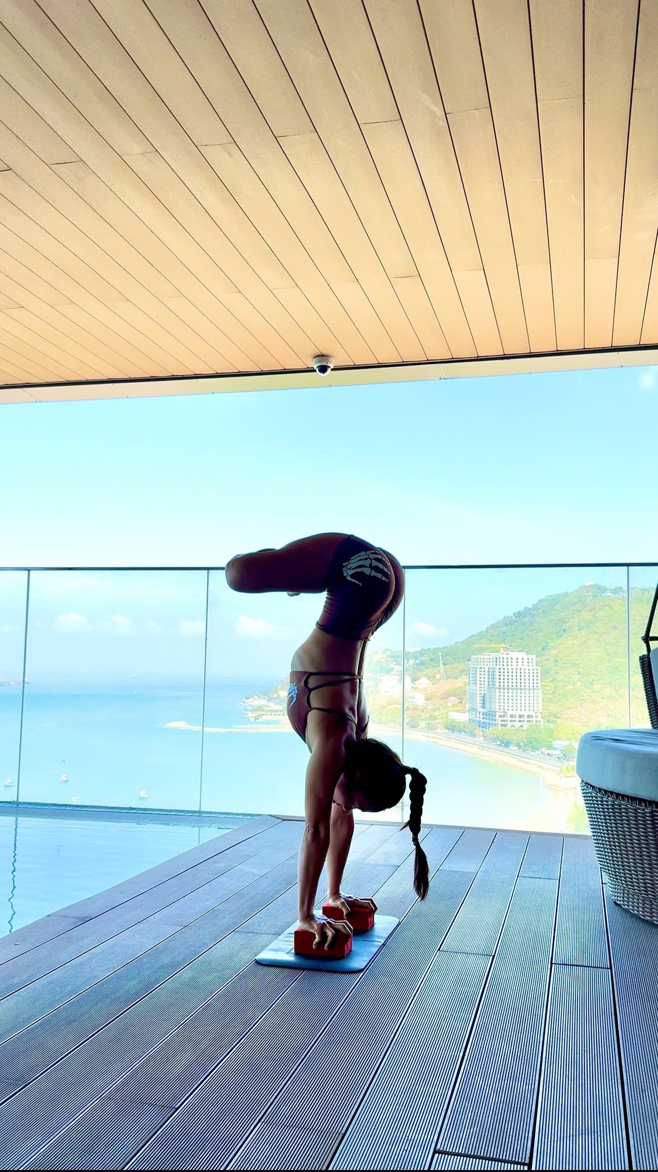 Handstand with ocean view